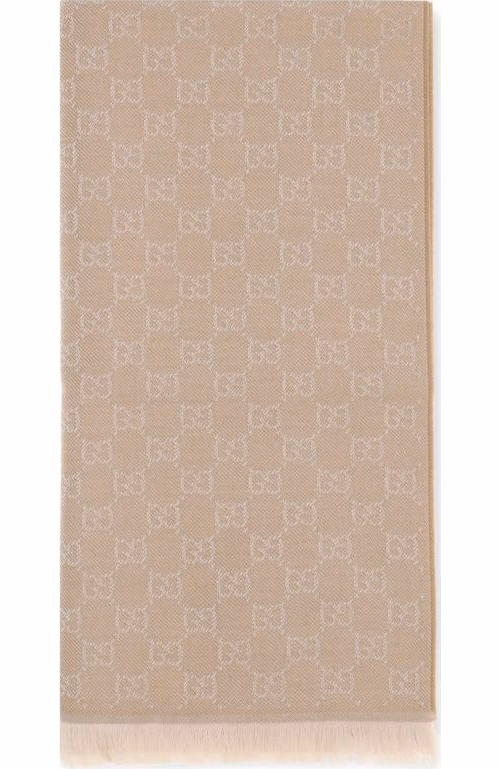 Gucci Beige Wool Oves Aries Foulard