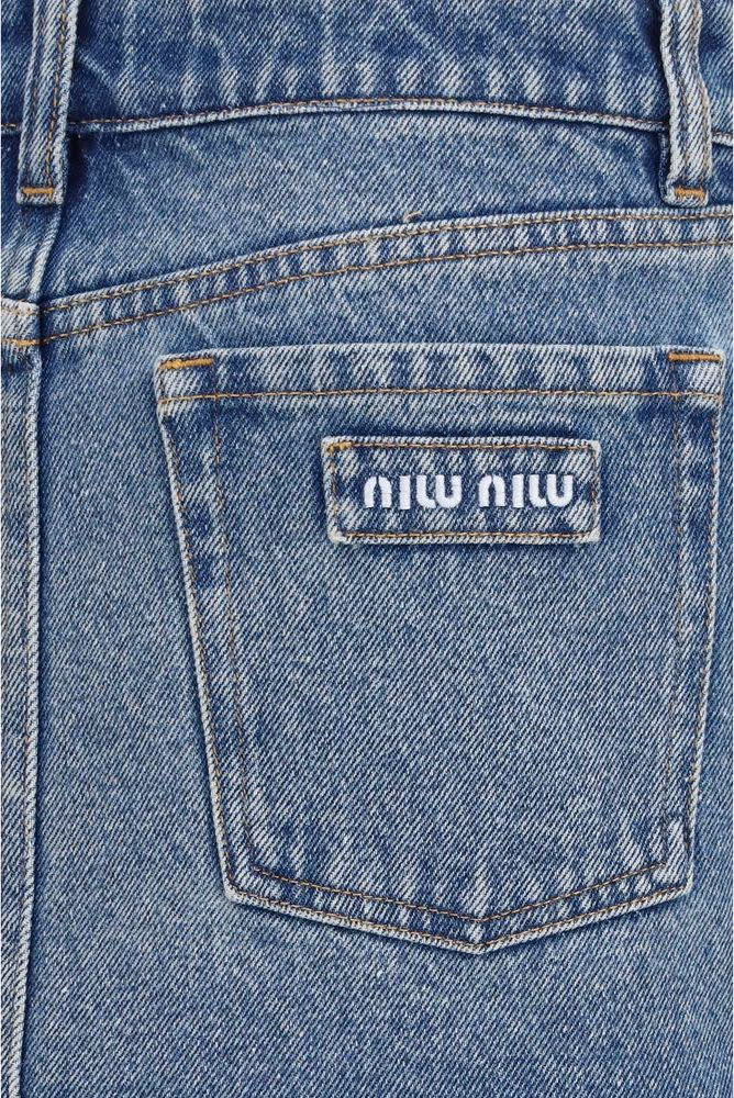 Miu Miu Blue Cotton Mini Skirt