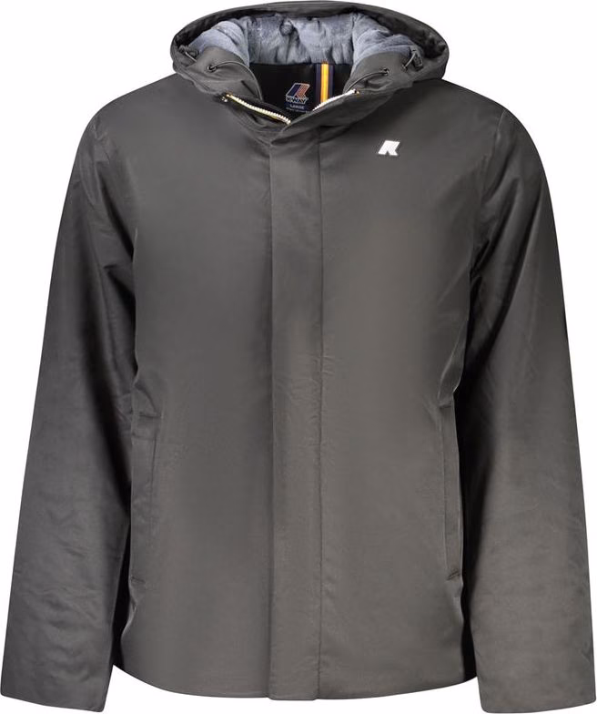 K-WAY Nero Poliestere Uomo Jacket with Hood and Pockets