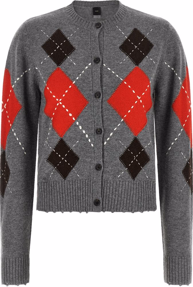 PINKO Gray Wool Cardigan