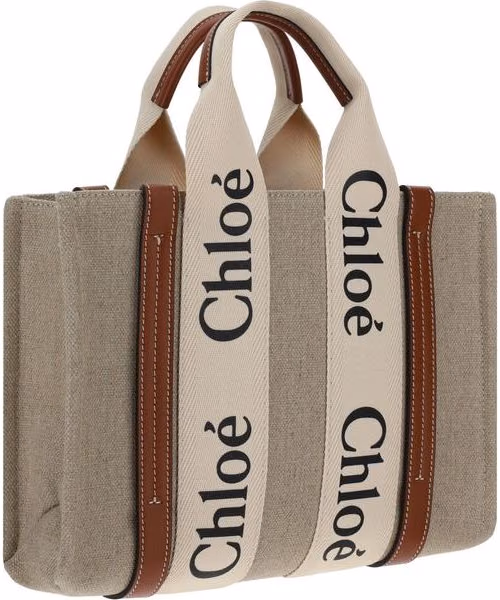 Chloé Brown Linen Handbag