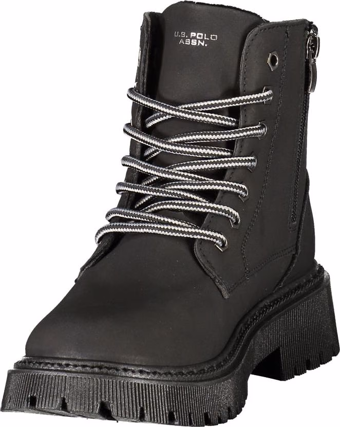 U.S. POLO ASSN. Black Polyester Ankle Boots