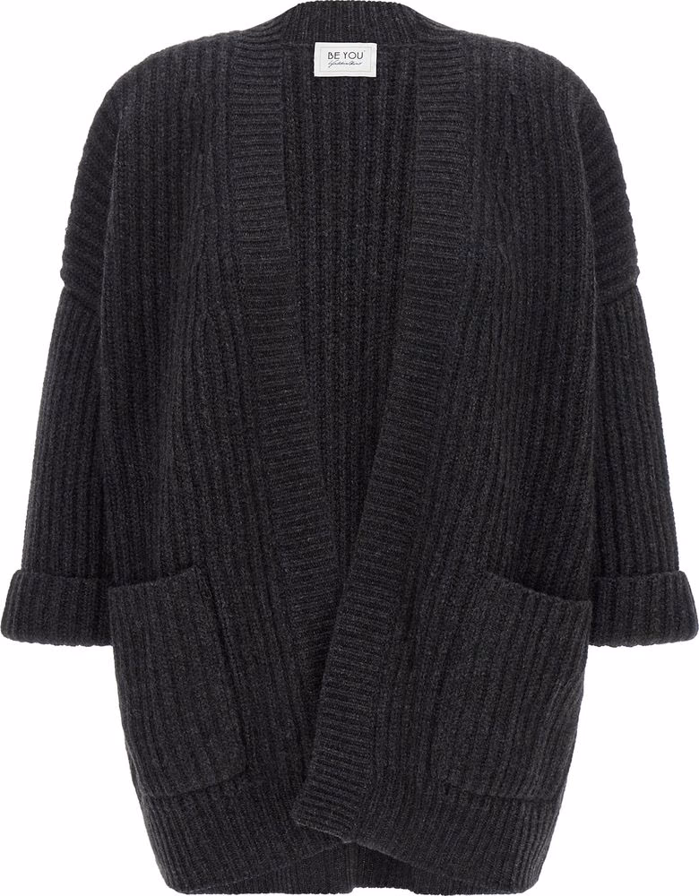 BE YOU Gray Cashmere Cardigan