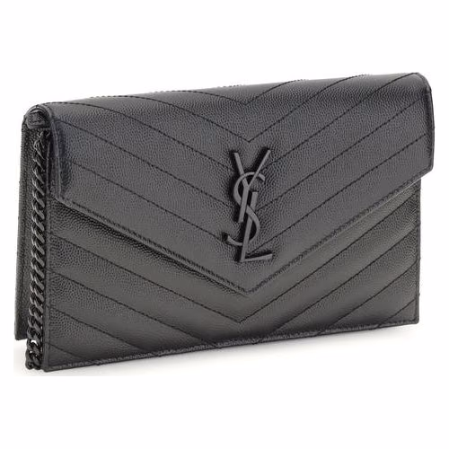 Saint Laurent Black Calf Leather Bos Taurus Wallet