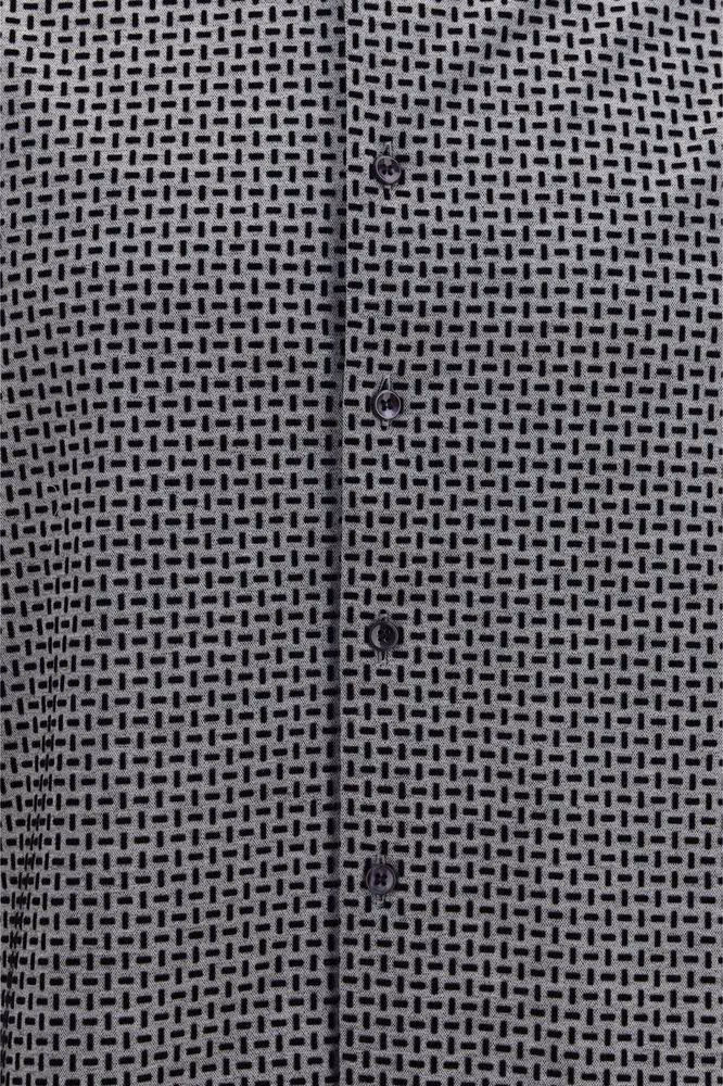 Giorgio Armani Gray Cotton Pattern Shirt