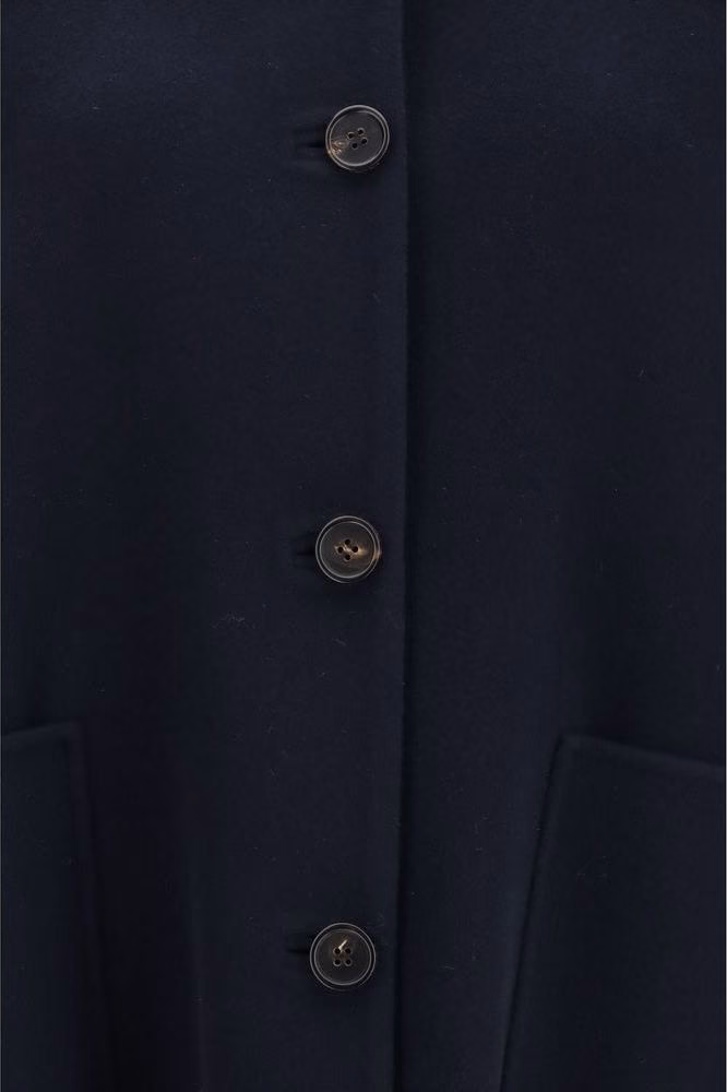 'S Max Mara Blue Wool Oves Aries Coat