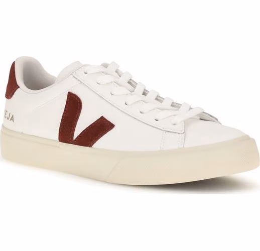 Veja White Calf Leather Bos Taurus Low Top Sneakers