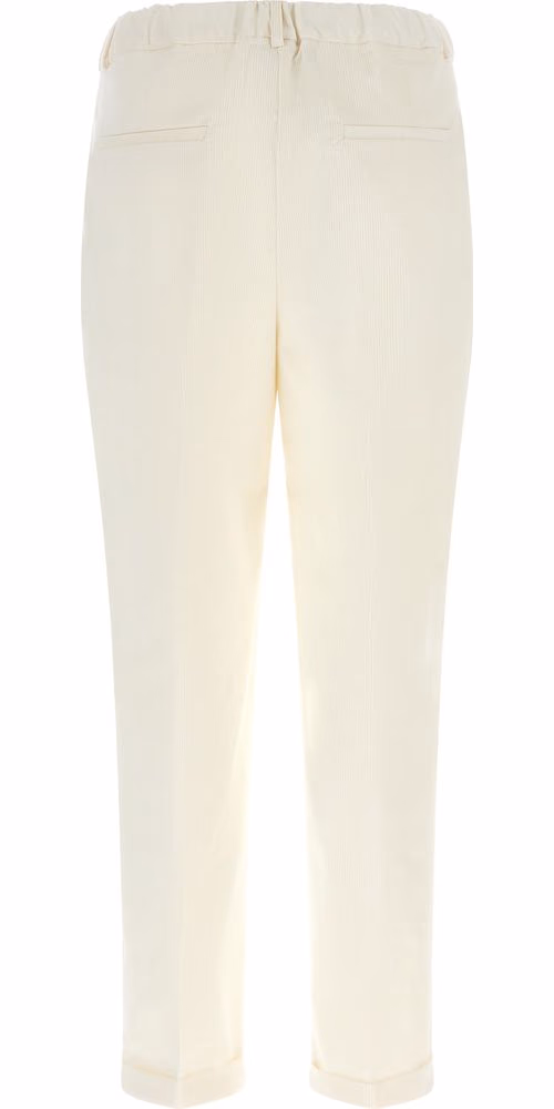 Kiton White Cotton Casual Pants