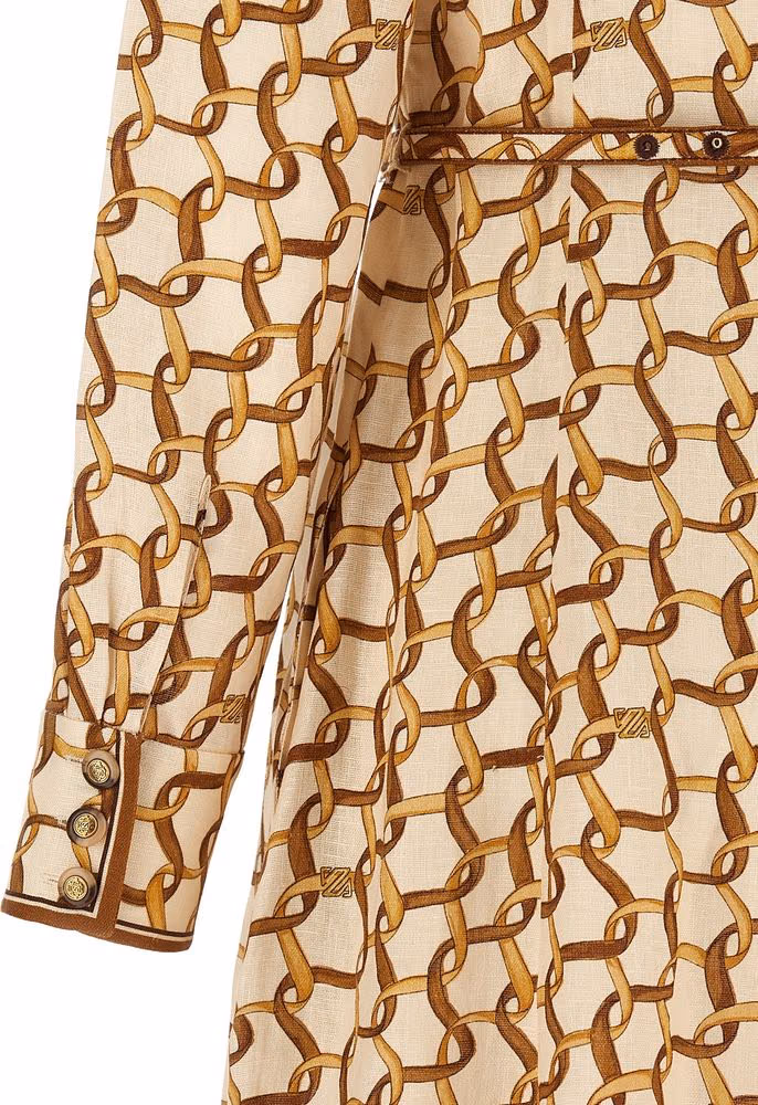 Zimmermann Beige Linen Midi Dress