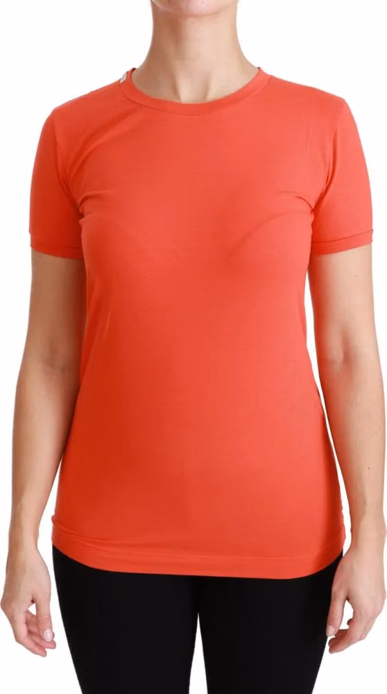 Dolce & Gabbana Red Crewneck Short Sleeve T-shirt Cotton Top