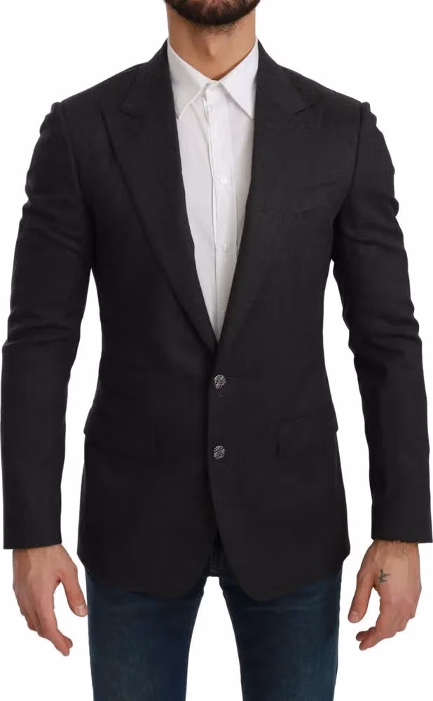 Dolce & Gabbana Gray NAPOLI Slim Fit Jacket Wool Blazer