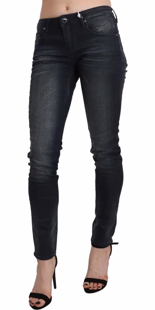 Acht Blue Washed Low Waist Skinny Denim Trouser