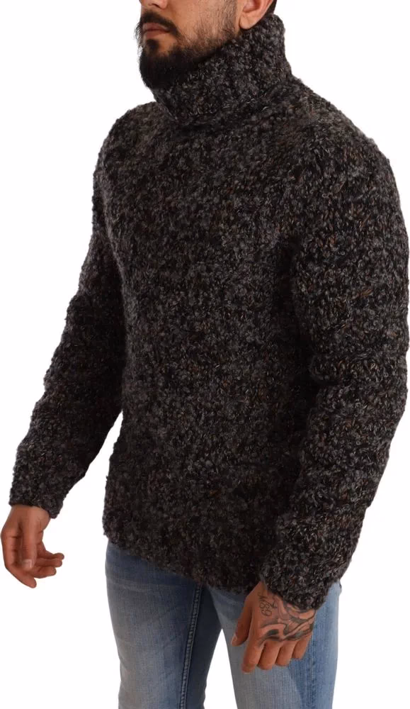 Dolce & Gabbana Gray Wool Blend Turtleneck Pullover Sweater