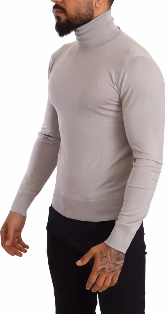 Dolce & Gabbana Gray Cashmere Turtleneck Pullover Sweater