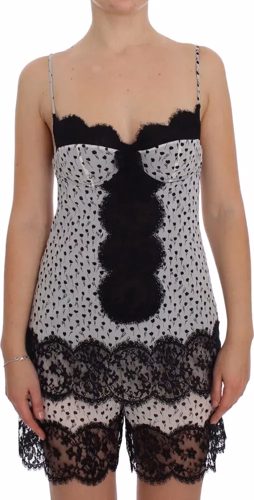 Dolce & Gabbana Black Silk Lace Babydoll Lingerie Top