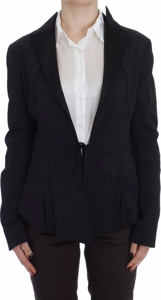 Exte Black Stretch Single Breasted Blazer Jacket