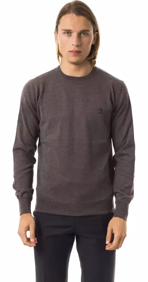 Uominitaliani Gray Merino Wool Men Sweater