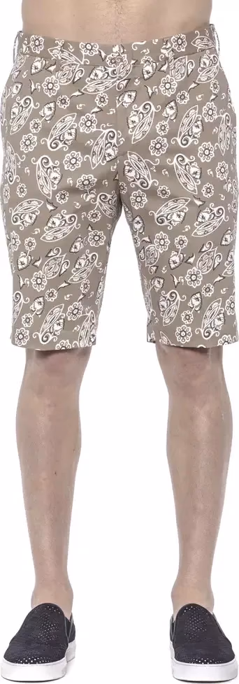 PT Torino Beige Cotton Men Bermuda Shorts