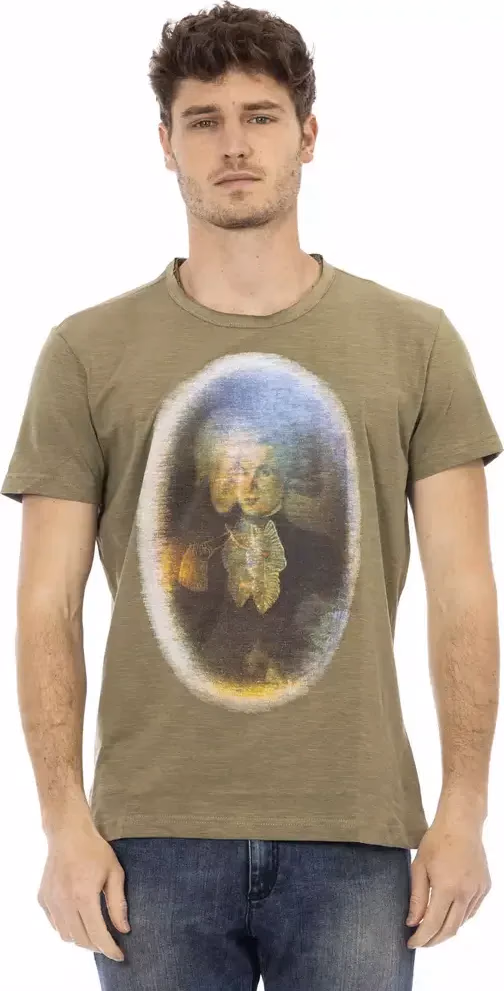 Trussardi Action Green Cotton Men T-Shirt
