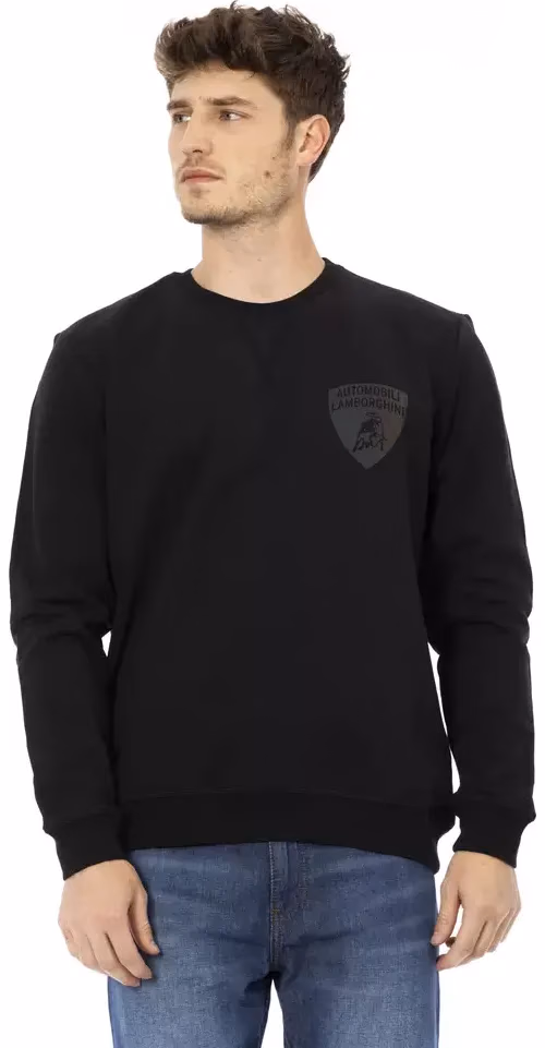 Automobili Lamborghini Black Cotton Men Sweater