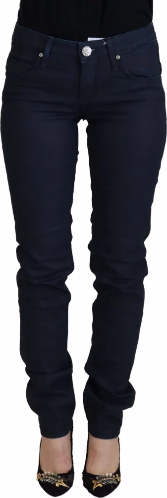 Acht Blue Cotton Low Waist Slim Fit Women Casual Denim Jeans