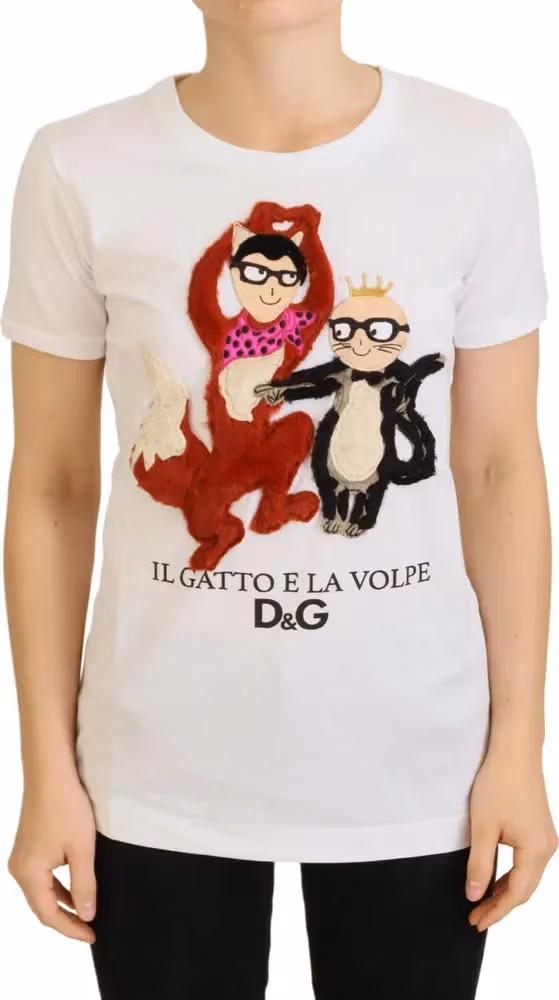 Dolce & Gabbana T-shirt Top White Textured Short Sleeve