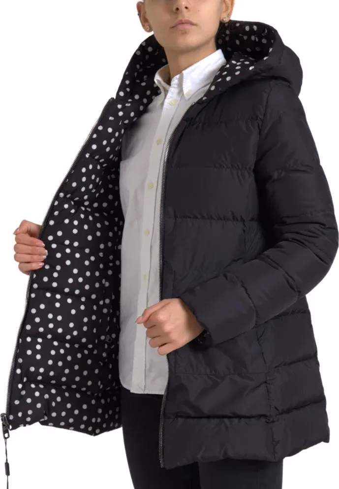 Dolce & Gabbana Black Polyester Hooded Reversible Jacket