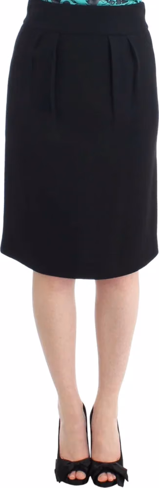 Cavalli Black wool pencil skirt