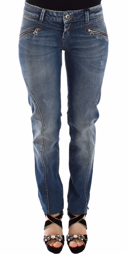 Ermanno Scervino Blue Slim Jeans Denim Pants Straight Stretch