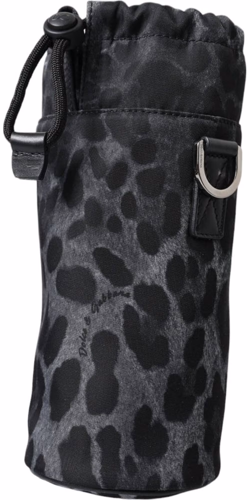 Dolce & Gabbana Black Leopard Round Slim Tote Bottle Cage Bag
