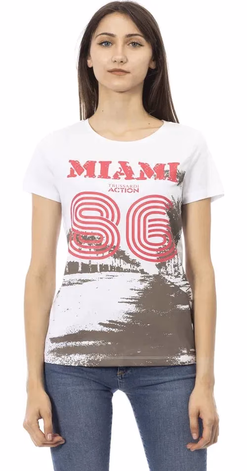 Trussardi Action White Cotton Women T-Shirt
