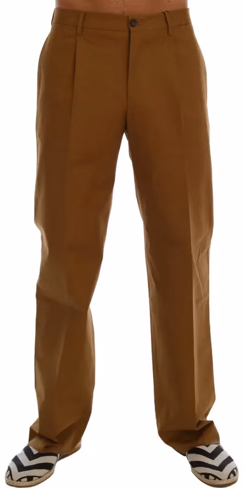 Dolce & Gabbana Brown Stretch Cotton Pants