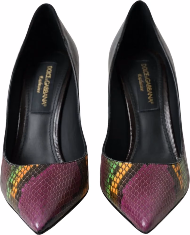 Dolce & Gabbana Multicolor Exotic Leather Heels Pumps Shoes