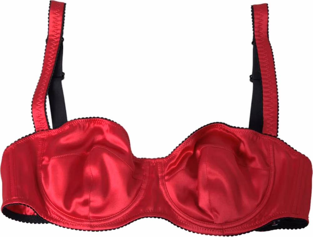 Dolce & Gabbana Bordeaux Silk Stretch Balconcino Bra Underwear