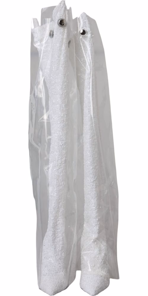 Dolce & Gabbana White Heels Stiletto Knee High Boots Shoes