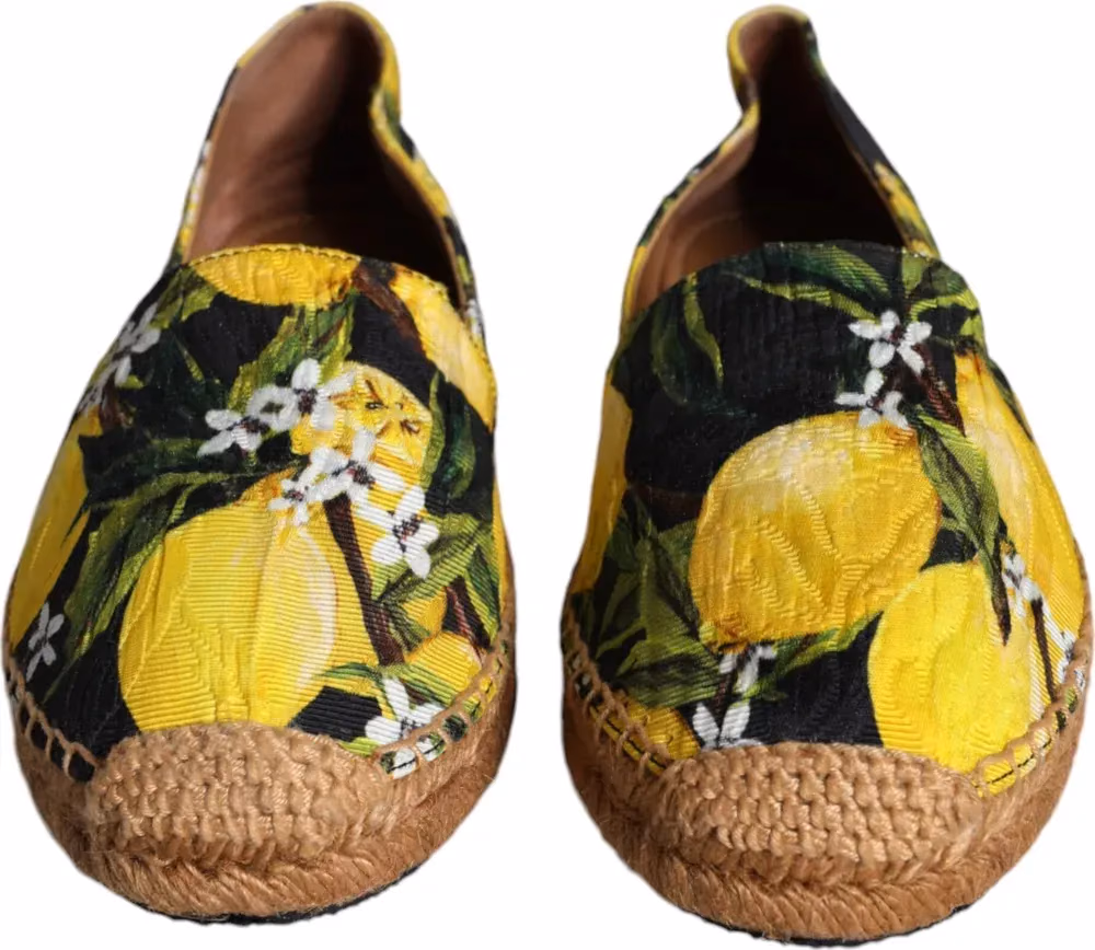 Dolce & Gabbana Multicolor Lemon Slip On Espadrilles Shoes