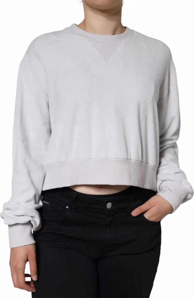 Dolce & Gabbana White Nylon Stretch Crew Neck Pullover Sweater