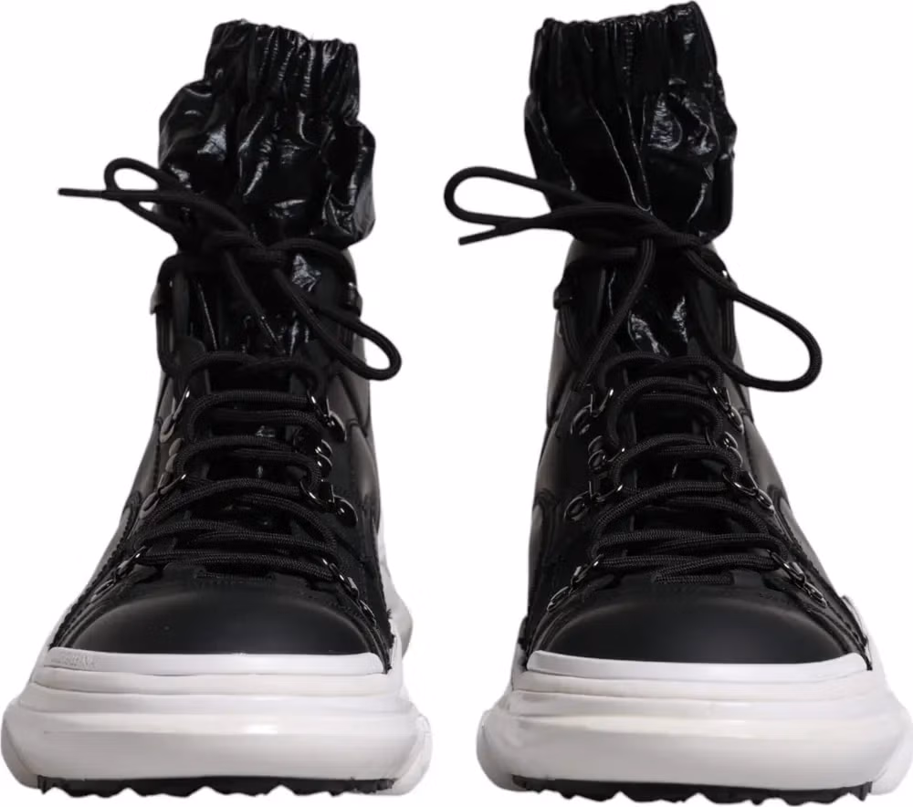 Dolce & Gabbana Black Nylon Galileo High Top Sneakers Shoes