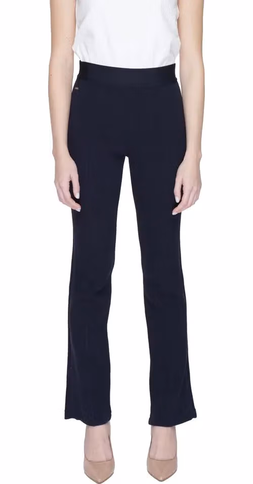 Street One Blue Cotton Flared Pants