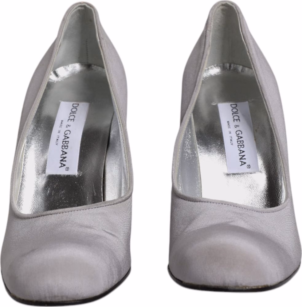 Dolce & Gabbana Gray Suede Leather High Heel Pumps Shoes