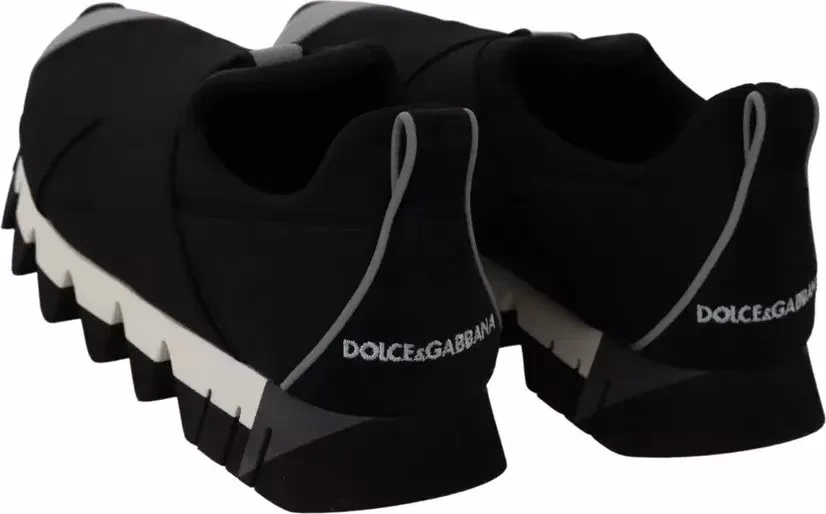 Dolce & Gabbana Black Shark Neoprene Stretch Sneakers Shoes