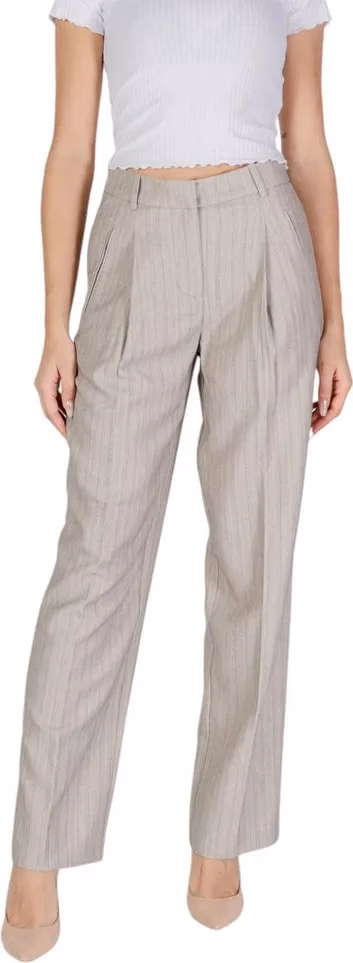 Vero Moda Gray Polyester Casual Pants