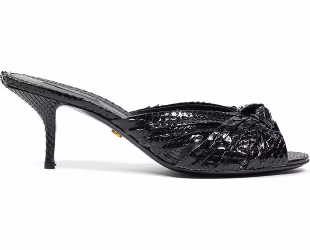 Dolce & Gabbana Black Snake Skin  Platform Sandals