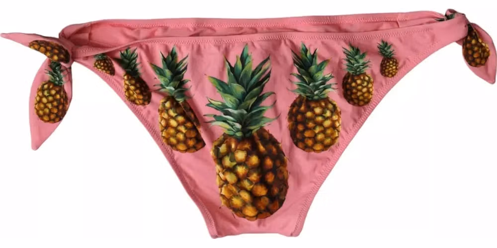 Dolce & Gabbana Pink Pineapple Swimsuit Bikini Bottom Swimwear