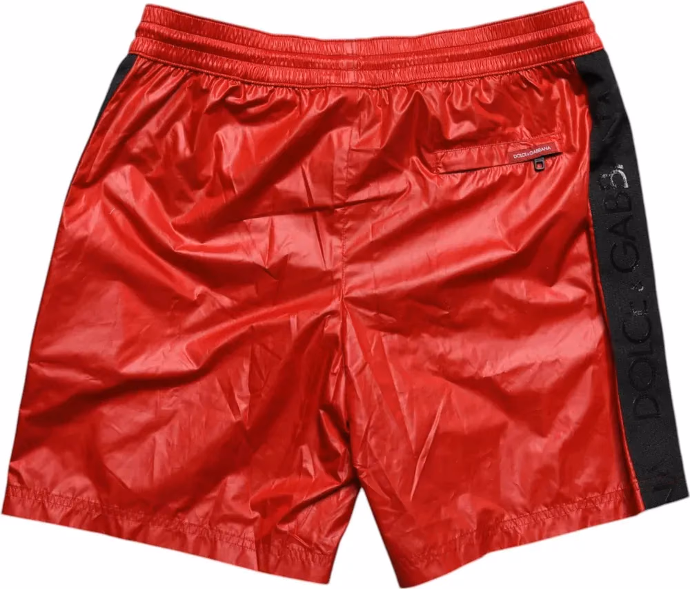 Dolce & Gabbana Red Polyester Beachwear Shorts 2Pc Swimwear
