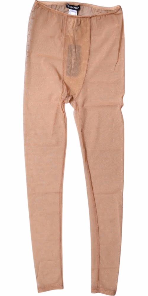 Dolce & Gabbana Nude Beige Logo Lace Lingerie Pants Underwear