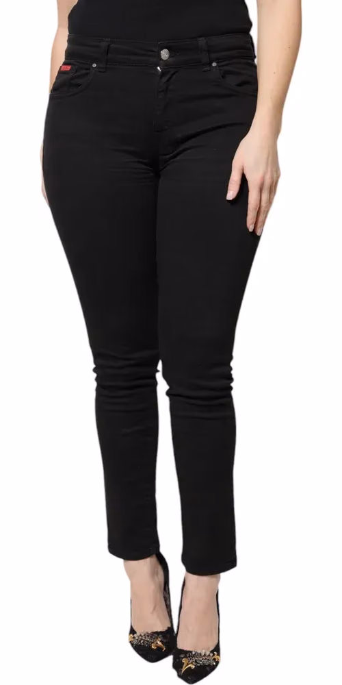 Dolce & Gabbana Black Cotton High Waist Skinny Denim Jeans