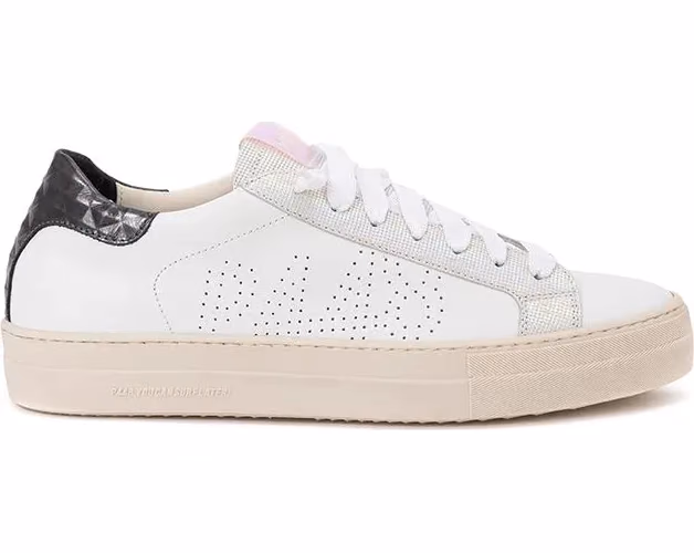 P448 White Leather Low Top Sneakers