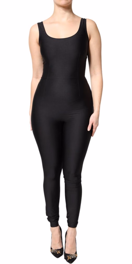 Dolce & Gabbana Black Sleeveless Bodycon Women Jumpsuit Dress