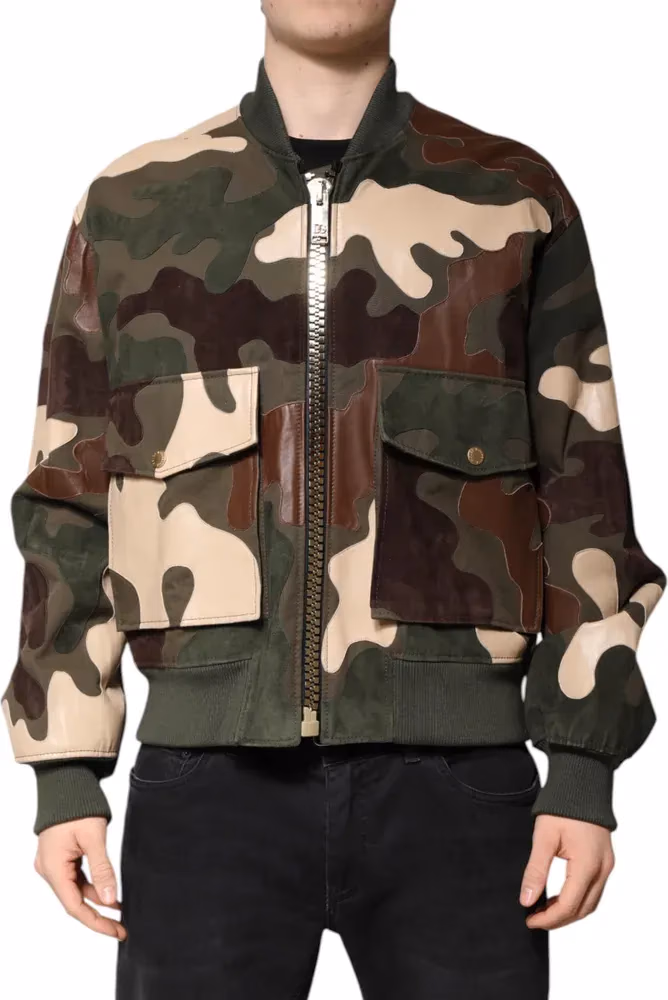 Dolce & Gabbana Multicolor Cotton Bomber Full Zip Jacket